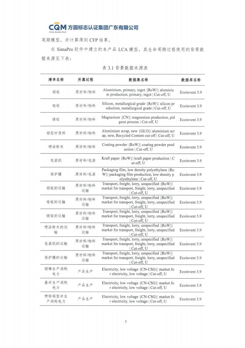 09鋁合金建筑型材（噴粉型）產品碳足跡評價報告-方圓蓋章(圖11)